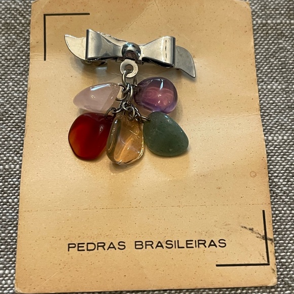 Semi precious stones pin/brooch . - Picture 6 of 9